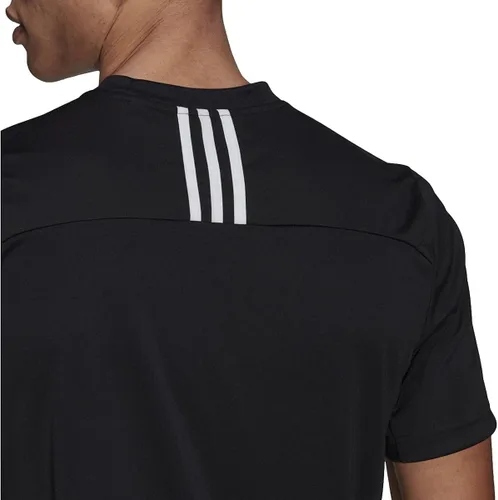 Vista 4 de adidas Primeblue Designed 2 Move - Camiseta de 3 rayas para hombre Negro-blanco