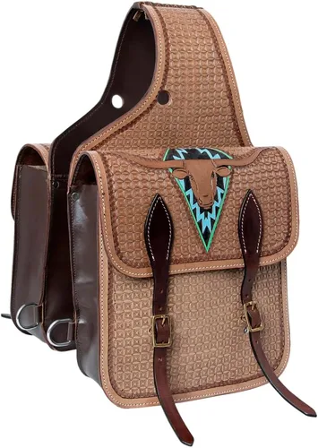 Vista 11 de HILASON Western Horse - Bolsa de sillín de cuero resistente y tradicional Bolsa de sillín Bolsa de sillín de caballo Bolsa de sillín