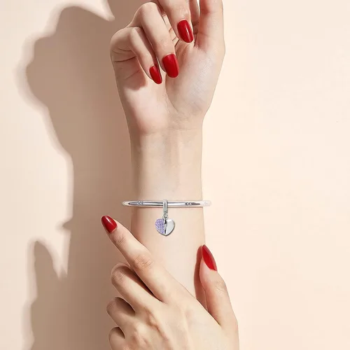 Vista 6 de KunBead - Abalorio con forma de corazón con texto en inglés I Love You para pulseras, regalo de cumpleaños para abuela, hermana, mamá, mejor amiga.