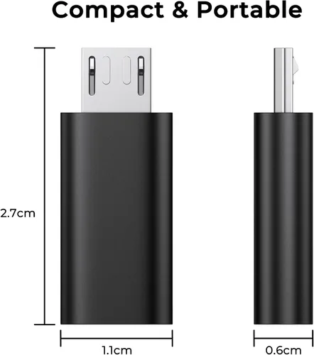 Vista 4 de Paquete de 3 adaptadores USB C a Micro USB, USB tipo C hembra a micro USB macho, sincronización de datos compatible con Samsung Galaxy S7 S6 Note 5