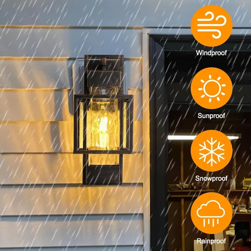 Vista 6 de PARTPHONER Luminarias Modernas para Exteriores Iluminación Exterior de Anochecer a Amanecer Paquete de 2, Aplique de Pared Exterior de 15 pulgadas