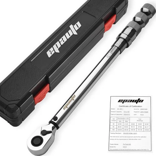 Vista 3 de EPAuto 1/2-Inch Spring-Loaded Ring Locking Torque Wrench, 10~150 ft-lb