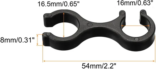 Vista 2 de PATIKIL Clips para bastón de trekking, 2 piezas, accesorios para bastón, conector de hebilla de varilla doble para senderismo al aire libre y camping
