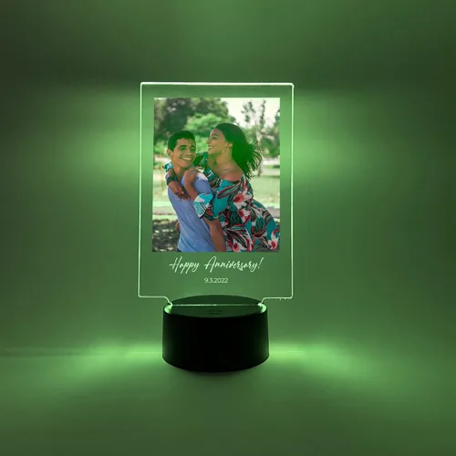 Vista 4 de MIRROR MANIA Foto personalizada con cualquier nombre, cualquier imagen, soporte de luz LED, decoración del hogar, regalo para ella, él, aniversario