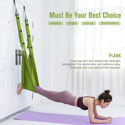Vista 5 de Correa de estiramiento de yoga para fitness, estirador de piernas ajustable, entrenador de asistencia para flexión de espalda, mejora