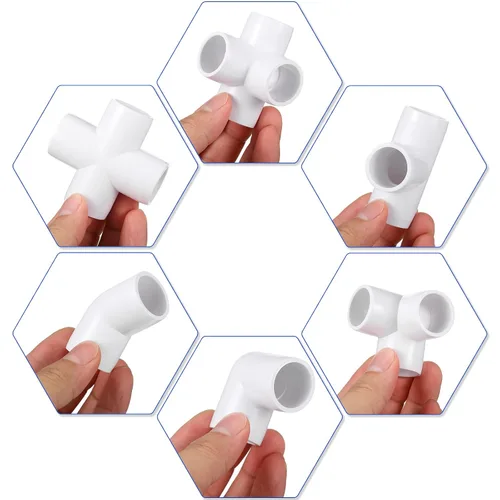 Vista 4 de Xuniea Juego de 42 accesorios de tubería de PVC de 1 pulgada, juego de codo de conexión de tienda de campaña, accesorios de codo de PVC de alta