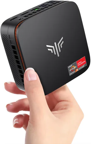 Vista 14 de KAMRUI Mini PC Celeron J3455, Mini computadora de escritorio, 86B DDR/128GB eMMC pequeña computadora 4K soporte 2.5" SSD/mSATA SSD/2.4G+5G WiFi dual