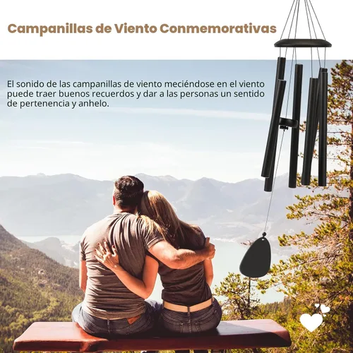 Vista 2 de FSVGYY Campanillas de viento para exteriores, decoración grande, tono profundo, tonos melódicos relajantes, campanillas de viento para exteriores