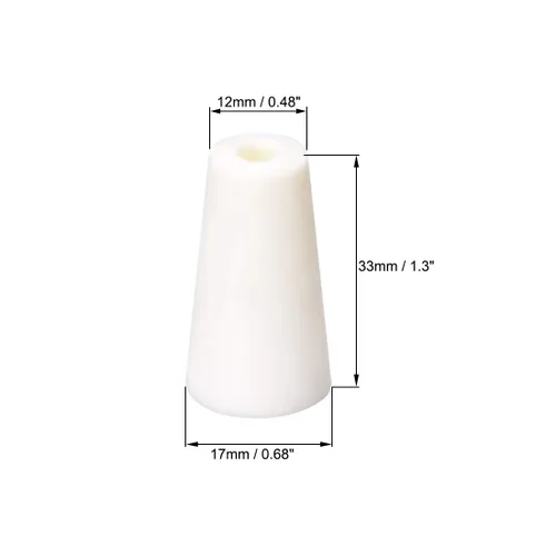 Vista 2 de uxcell 12-17mm Beige Drilled Silicone Stopper Plugs for Flask Test Tube Stopper 8pcs