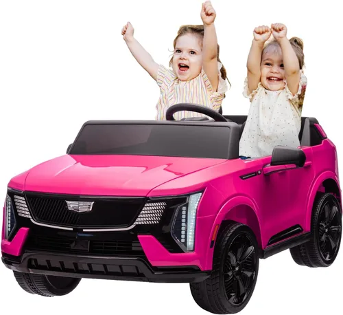 Vista 10 de GarveeLife - Coche eléctrico de 24 V y 2 plazas para niños con licencia Cadillac Negro
