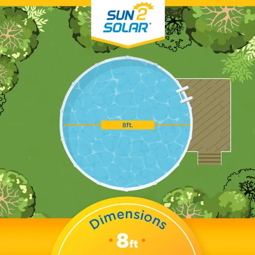 Vista 5 de Sun2Solar Cubierta solar redonda azul de 8 pies para piscina, 12 mil