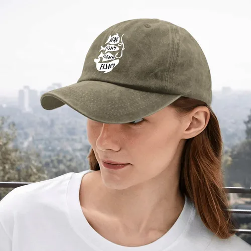 Vista 5 de KEHUASW Here Fishy Fishy - Sombreros de béisbol para mujer, divertidos sombreros divertidos para hombre, gorras de entrenamiento de secado rápido