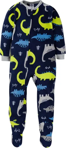 Vista 4 de Gerber Paquete de 2 pijamas de forro polar resistentes al fuego para bebés niños Dinos azules