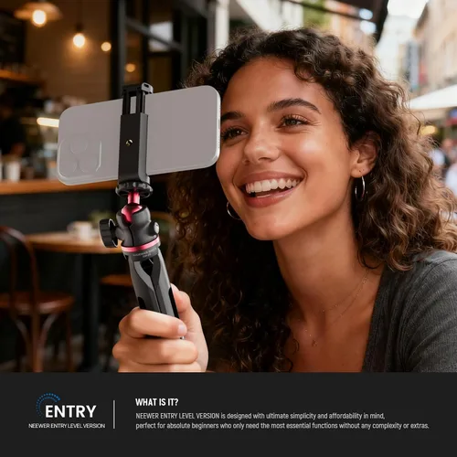 Vista 2 de NEEWER Versión de entrada Mini trípode para cámara, 360° pequeño soporte de escritorio portátil para DSLR, webcam, teléfono celular, soporte