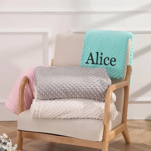 Vista 6 de yky Manta de bebé de forro polar con burbujas personalizadas para niños, mantas de bebé personalizadas con nombre bordado