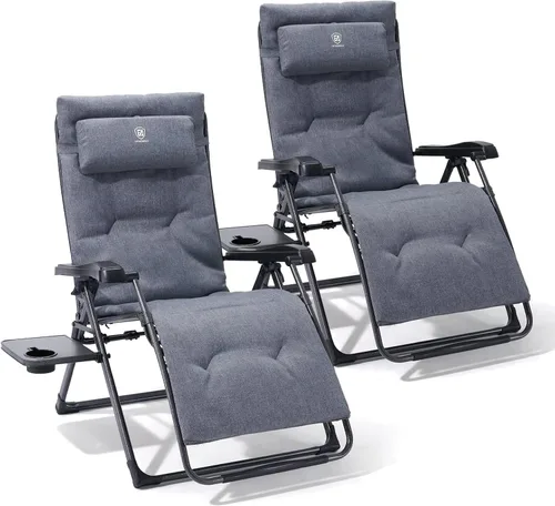 Vista 16 de EVER ADVANCED Silla de aluminio gravedad cero, 2.4" acolchado, capacidad de Negro
