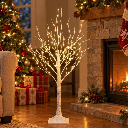 Vista 2 de Lighted Birch Twig Tree with Fairy Lights 3FT 154L LED Decorative Lights