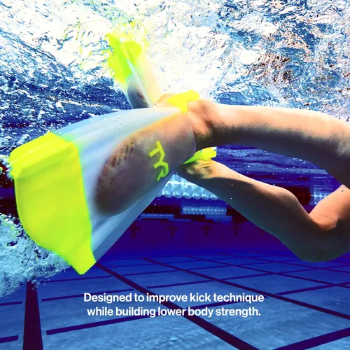 Vista 3 de TYR Hydroblade Fins - Short Blade Silicone Adult Training Swim Flippers 100% Premium Silicone Angled Blade Surface & Side Rails Natural