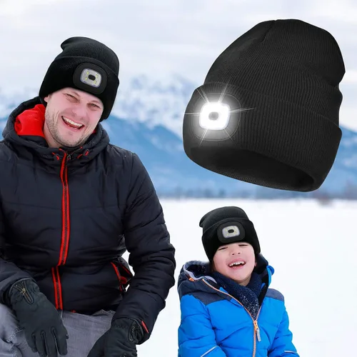 Vista 5 de Etsfmoa Gorro unisex con la luz, regalos para niños y niñas, gorro recargable por USB