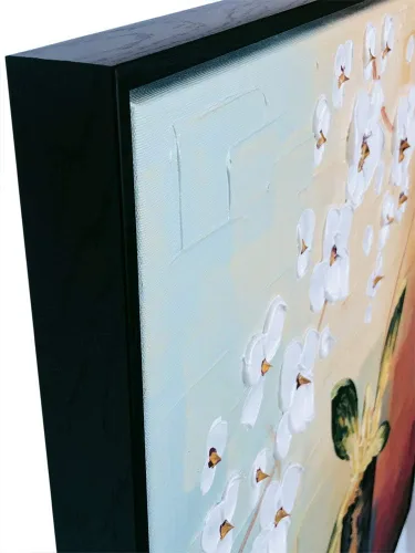 Vista 4 de Wieco Art Arte enmarcado La belleza de la vida 100% pintado a mano, ilustraciones modernas, abstractas florales al óleo sobre lienzo, arte de pared