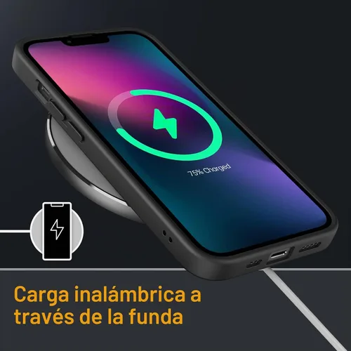 Vista 6 de JETech Funda mate para iPhone 13, color negro Protección de grado militar, parte trasera mate esmerilada, acabado antihuellas, diseño a prueba