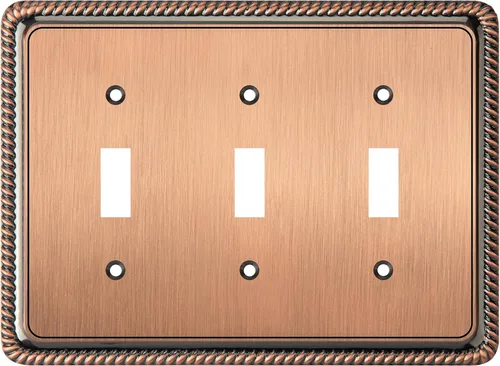 Vista 57 de Henne Bery Rope Edge - Placa decorativa de pared para interruptor (placa lisa, 2 unidades, bronce antiguo)