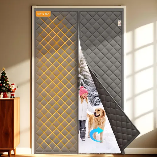 Vista 46 de Yotache - Cortina magnética aislada térmica para puerta, se adapta a puertas de 28 x 78 pulgadas, cortina de 30" x 80", material Oxford resistente a