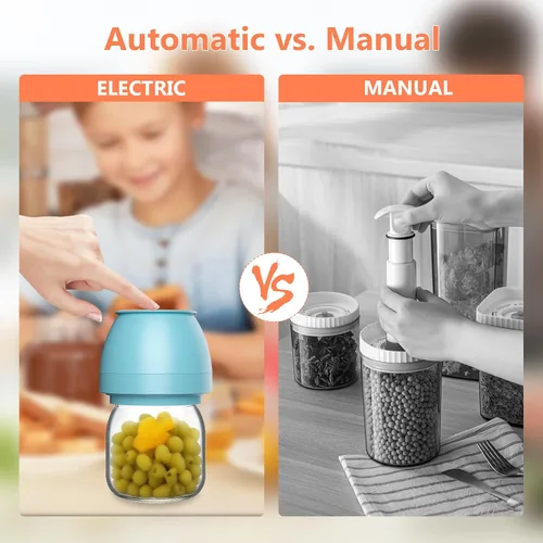Vista 5 de FUTUREZEN Sellador al vacío eléctrico para tarros Mason para boca regular y ancha, azul