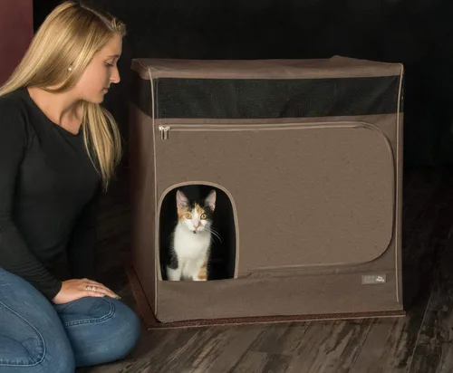 Vista 5 de Pet Gear Pro Pawty para gatos con alfombrilla LittertraX, pon fin a la arena dispersa, plegable, fácil de limpiar, caja de arena no incluida, 2
