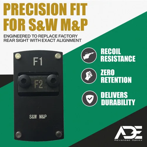 Vista 2 de Ade Advanced Optics Placa de montaje de punto mini / micro reflejo para Smith & Wesson M&P, color rojo