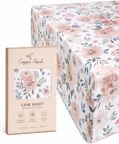 Vista 81 de Copper Pearl: Sábanas de punto prémium para cuna de bebé para niños y niñas, transpirables y suaves, sábanas ajustables para colchones estándar