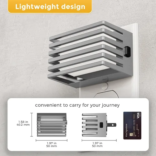 Vista 6 de L LOHAS LED Luces nocturnas enchufables a la pared, paquete de 2 luces nocturnas modernas con sensor de atardecer a amanecer, luz nocturna