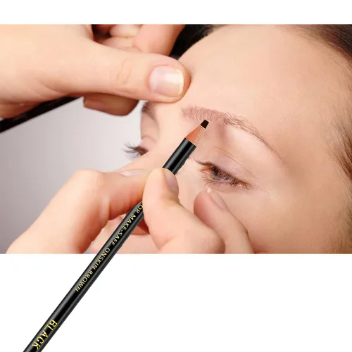 Vista 5 de Juego de 6 piezas de lápices de cejas impermeables de color negro para tatuajes y microblading, delineadores permanentes para cejas en lápices