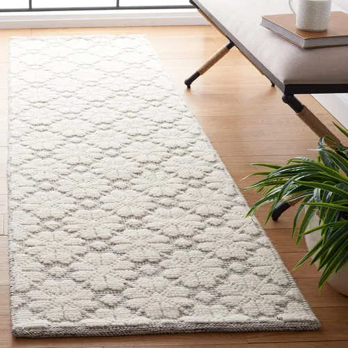 Vista 38 de SAFAVIEH Vermont Collection - Alfombra de pasillo, 2 pies 3 pulgadas x 6 pies, color marfil, lana hecha a mano, ideal para zonas de alto tráfico