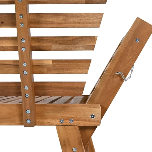 Vista 8 de Harper & Bright Designs Sofá convertible al aire libre con reposabrazos ajustable, sofá de madera maciza para patio con cojines, acabado Acabado