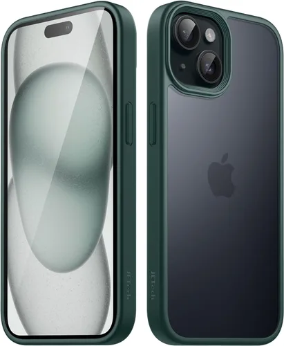 Vista 19 de JETech Funda mate para iPhone 15, color negro