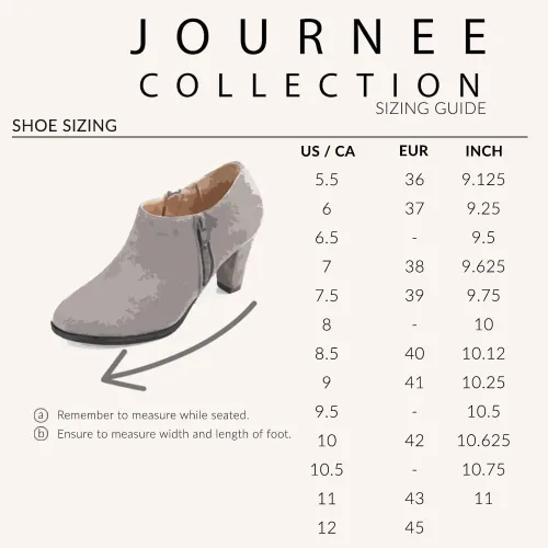 Vista 5 de Journee Collection Botines de tobillo de corte bajo con suela cómoda para mujer