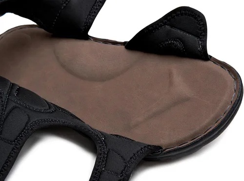 Vista 2 de Jousen Sandalias de hombre con soporte de arco casual de cuero genuino para verano al aire libre playa pescador sandalias para hombres