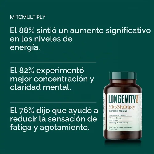 Vista 7 de MitoMultiply - Soporte mitocondrial con glutatión, SOD, catalasa, NADH, Bacillus Subtilis - Aumenta la energía celular, absorción, biodisponibilidad