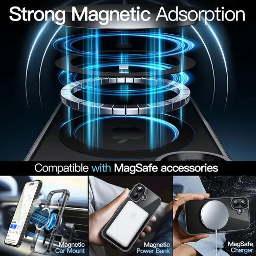 Vista 4 de JETech Funda magnética para iPhone 16, color negro