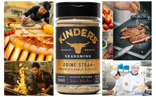Vista 5 de Kinders condimento Prime Steak con ajo negro y trufa frotado Cero calorías, cero grasa y apto para dieta cetogénica, paquete de 2 de 7.9 onzas