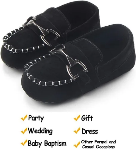 Vista 6 de Zapatos Oxford de piel sintética para niños y niñas, adecuados para gatear, vestido de boda, fiestas de cumpleaños y cualquier ocasión