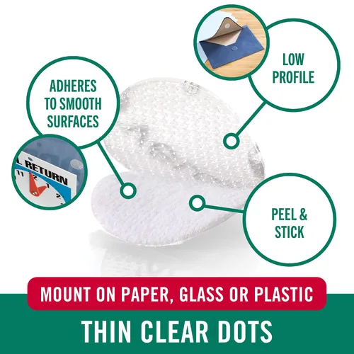 Vista 2 de VELCRO Brand - Cierres transparentes finos Uso general/perfil bajo Perfecto para el hogar u oficina Círculos de 3/8 pulgadas, 56