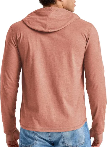 Vista 2 de Hanes Sudadera con capucha para hombre Originals Tri-Blend con cuello Henley