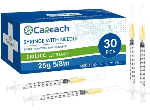 Vista 11 de Paquete de 30 jeringas de 1mL con aguja de calibre 25, de 1 pulgada, para laboratorios científicos, medición y recarga de tintas Tintas de recarga