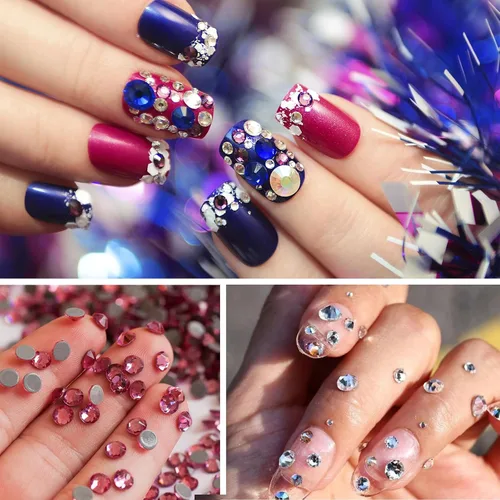 Vista 6 de 1250 calcomanías de diamantes de imitación autoadhesivas, gemas de arco iris para cara, cabello, uñas, brillantina, calcomanías de diamantes