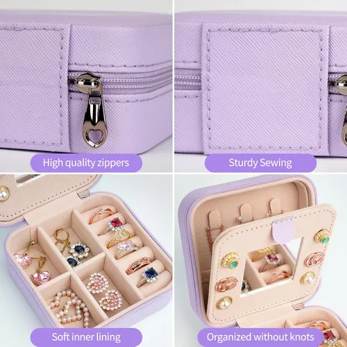 Vista 6 de AYGXU Regalos de Navidad para mujeres, joyero esencial de viaje, cajas de joyería personalizadas para mujeres y niñas, regalos de viaje