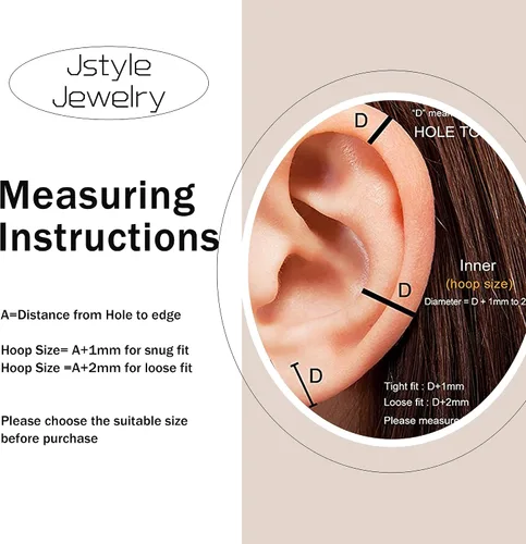 Vista 3 de Jstyle Aretes de aro de acero inoxidable para hombre y mujer