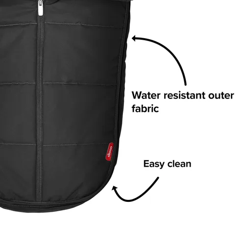 Vista 5 de Diono Saco para cochecito para todo tipo de clima, ajuste universal de bebé a niño pequeño con acolchado acogedor súper suave, resistente a la Negro