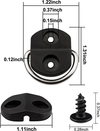 Vista 4 de 6 piezas de anillos en D para amarre de carga, anillos pequeños de anclaje, anillos de amarre para redes de carga, ganchos de amarre de carga